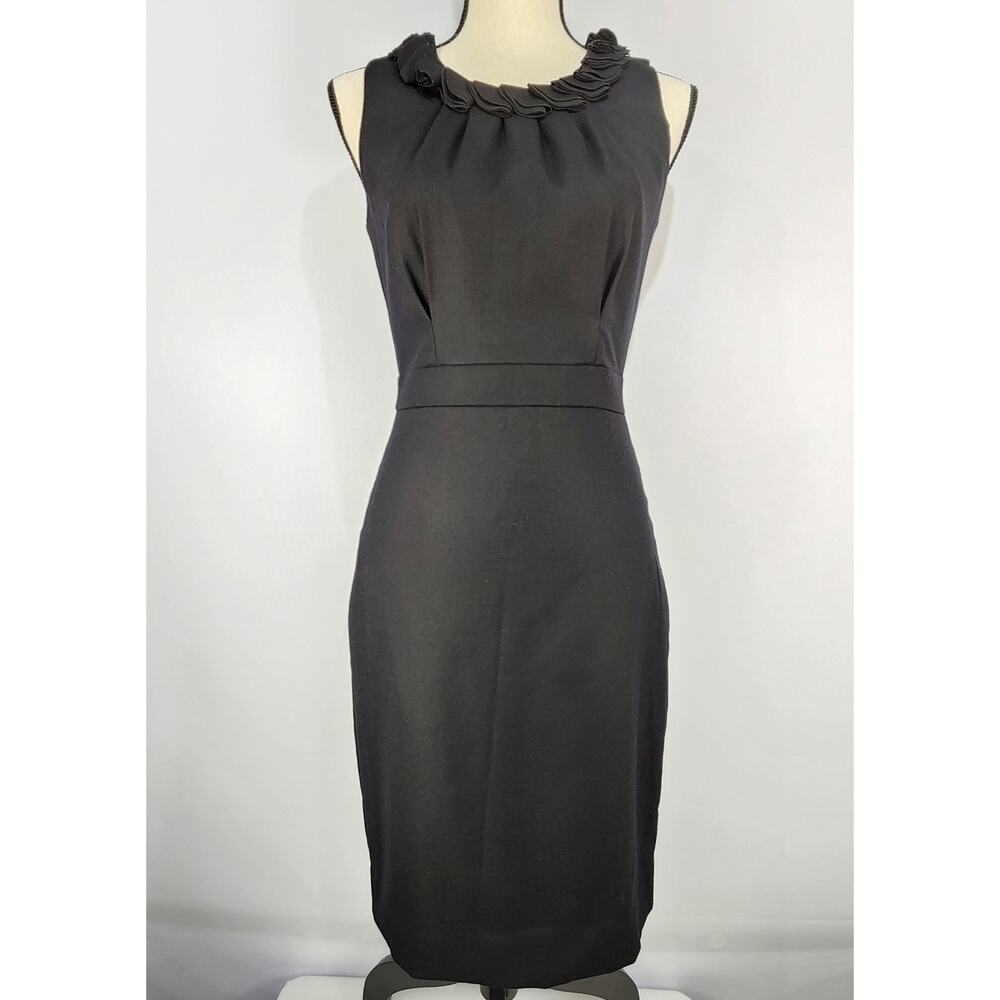 J. Crew Factory Suiting Leigh Sheath Dress Wool Blend Black Sz 0